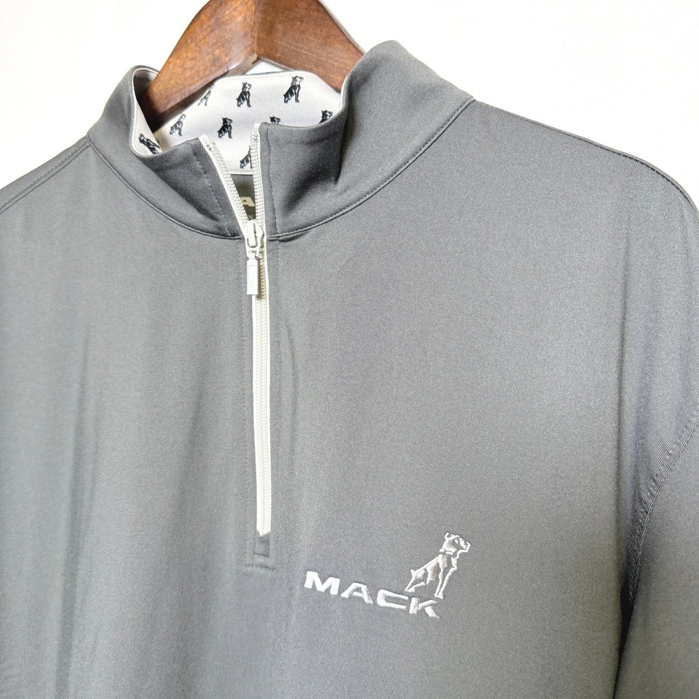 Mack Trucks Horn Legend Mens XL Gray Performance Luxury Quarter Zip Pullover